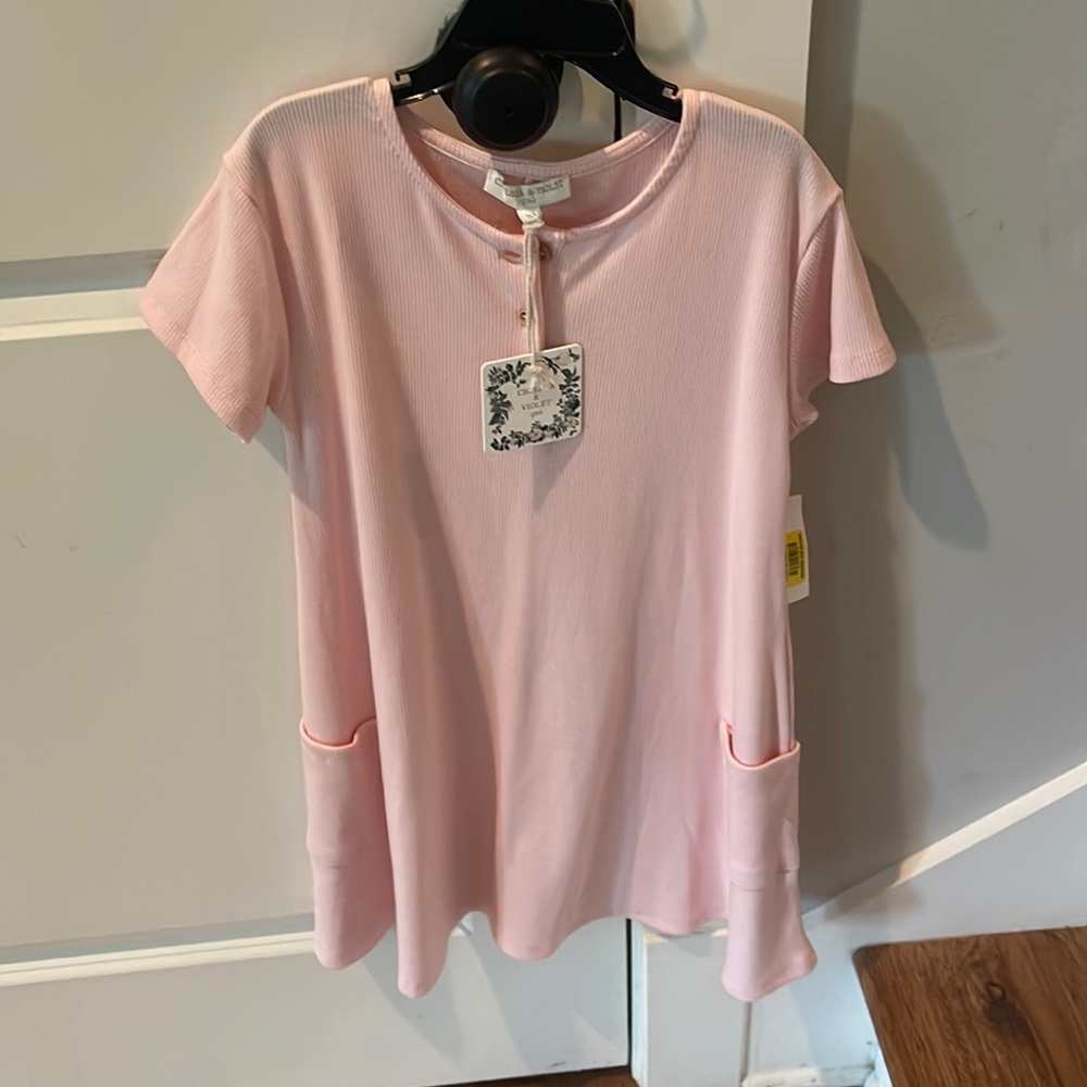 Girls 6X Chelsea & Violet pink swing dress with pockets.  Brand new!
